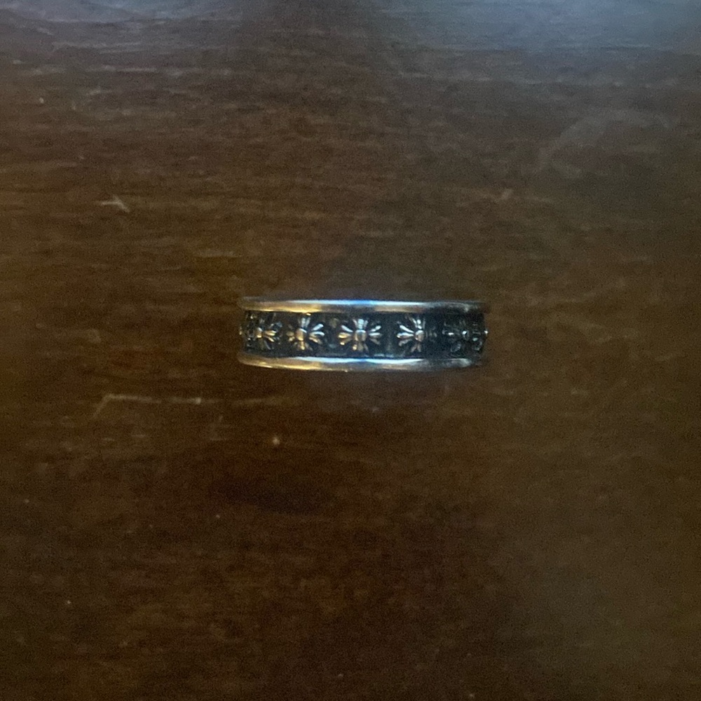 Silver Chrome Hearts Ring Size 9